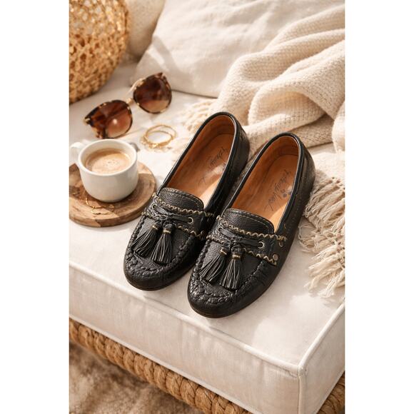 Patricia Nash Shoes - Patricia Nash Black Leather Tassel Moccasins Size 6 NEW Boho Western